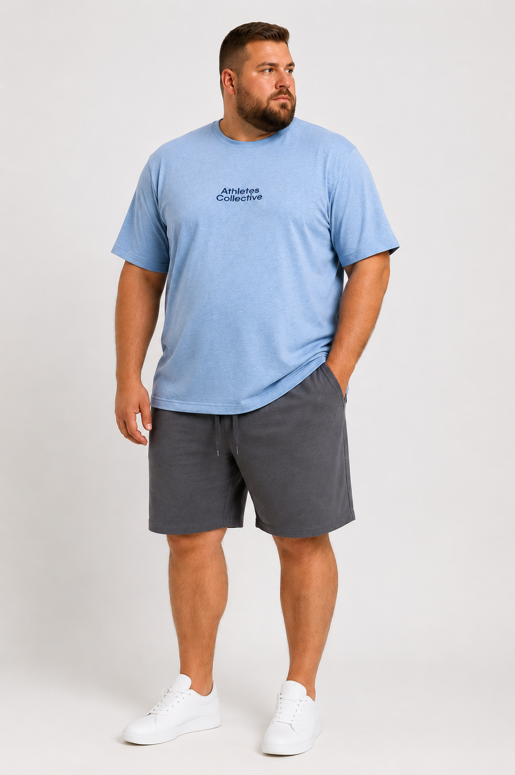 Plus size model med Cristo Dusty Blue T-shirt XL-8XL