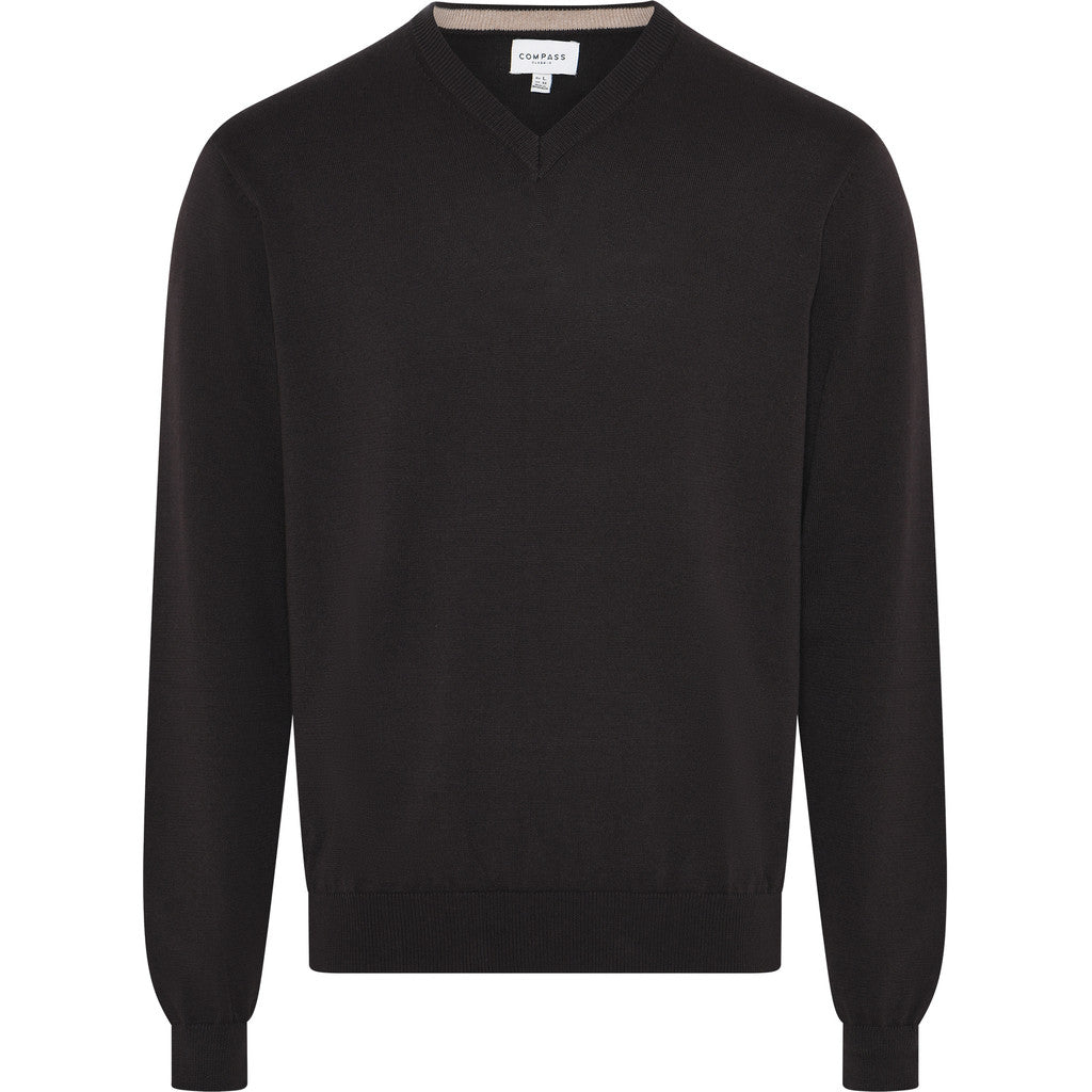 Compass Classic Knit V-Neck Dolux Knit 600 Brown