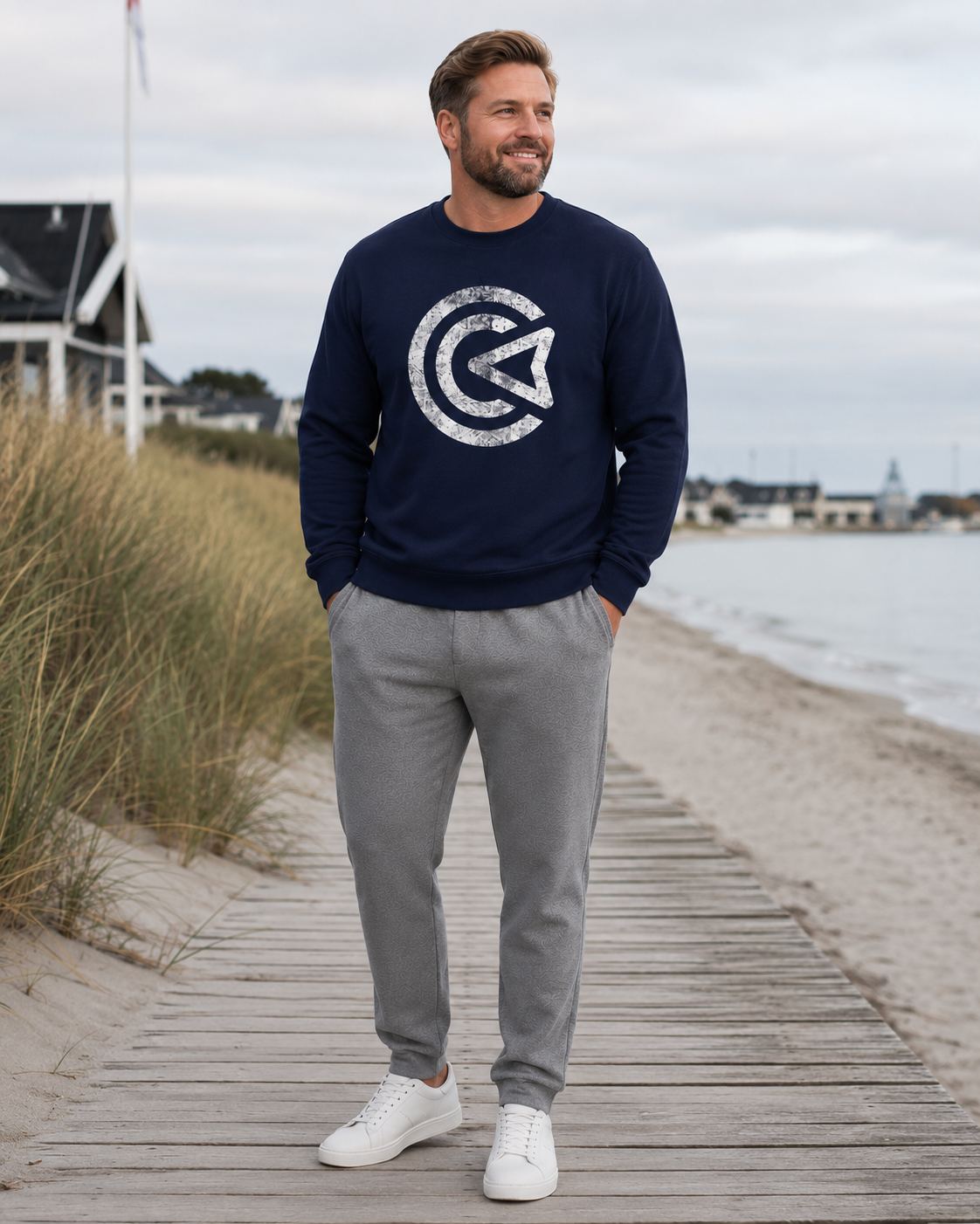 Sweatshirt Stresa Navy Blue | Store størrelser XL–8XL