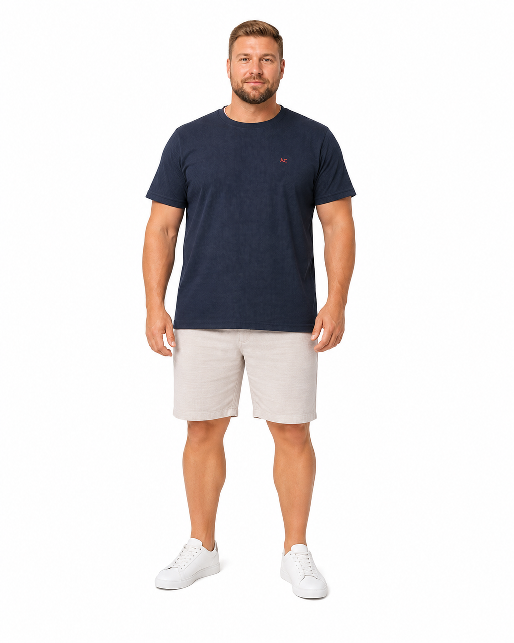 Mezzano Navy Blue T-Shirt til Mænd | XL-8XL | Plusmand.dk