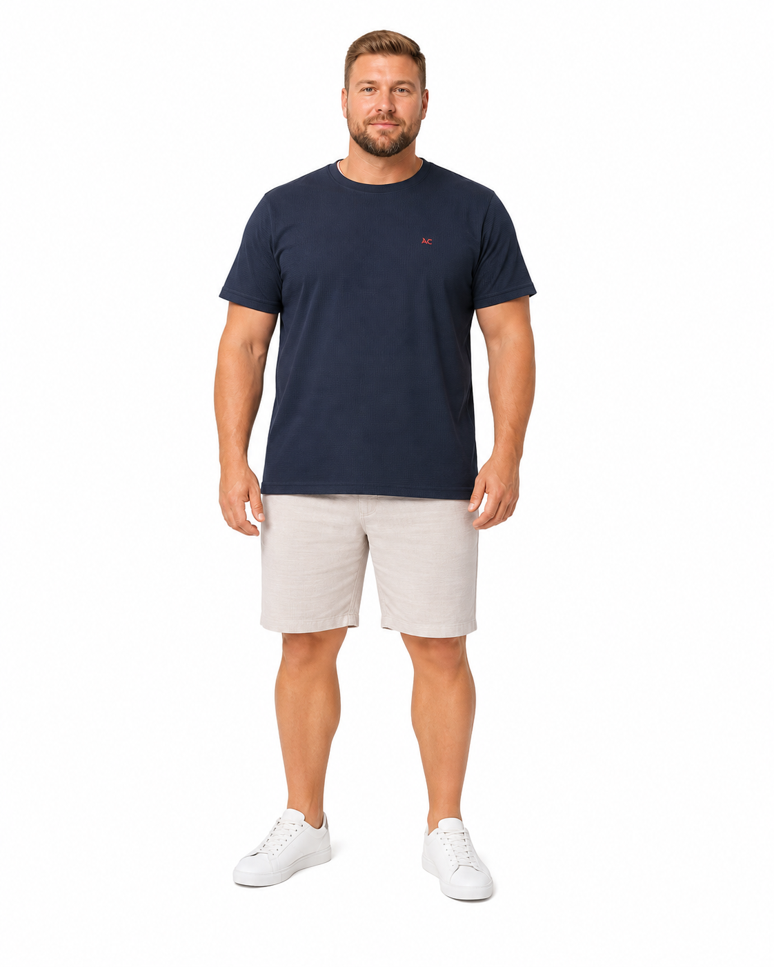 Mezzano Navy Blue T-Shirt til Mænd | XL-8XL | Plusmand.dk